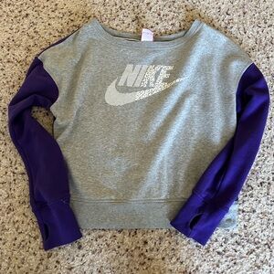 Nike Purple and Gray Sweatshirt in Size big girl XL